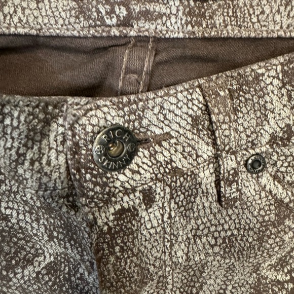 Rich & Skinny Snakeskin Print Cotton Blend Skinny Jeans, Women’s Size 27 - Picture 7 of 15
